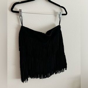 Scully Fringe Tiered Suede Skirt 🖤